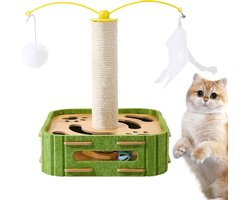 Krabplank met Bal - Katten Speelgoed - Krabbelen en Spelen - Multifunctioneel Ontwerp - 31x30x7 cm - B