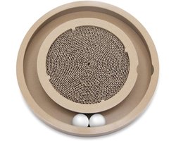 Krabplank met Draaiende Ballen voor Katten - Interactief Speelgoed van Golfkarton