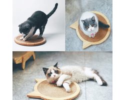 Krabplank Muur - Krabmat Sisal - Kattenmeubels Beschermen - Multifunctioneel Ontwerp - 20x5x30 cm - Houtkleur