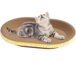 Krabplank: Krabplank Ovaal - Krabmand Katten - Klauwen Verzorgen - Unieke Schaalstructuur - 30 x 40 x 10 cm - Multicolor