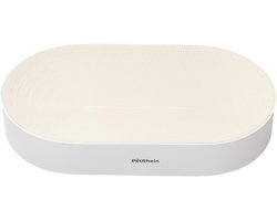 Krabplank PetRhein, krabplanken voor katten van eersteklas golfkarton, krabmat voor katten om te spelen en te rusten, slijtvast krabpapier kattenspeelgoed krabmeubel (wit)