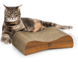 Krabplank: Krabplank Satellite - Kattenmeubel - Krasplezier - Stijlvol design - 37 x 10 x 23 cm - Walnoot