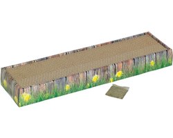 Krabplank: Krabplank van karton - Krabmat kat - Kattenkrabben - Duurzaam en robuust - 48 x 12 x 5 cm - Bruin