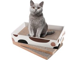 Krabplank voor Kat - Dubbelzijdig Scratch Pad en Lounger Bed - 3 Stuks - Kitten Speelgoed Furniture Protector