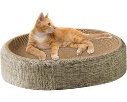 Krabplank: Krabplank voor katten - Katten krabmat - Meubels beschermen - Comfortabele holle vorm - 48x34x14 cm - Niet gespecificeerd