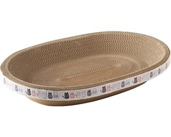Krabplank voor katten - Katten krabmat - Meubels beschermen - Ovaal verhoogd nest - 47 x 32 x 9 cm