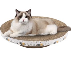 Krabplank: Krabplank voor katten - Kattenkrabber Komvormig - Katten Geluk Verbeteren - Duurzaam Golfkarton - 35x33x8 cm - Grijs