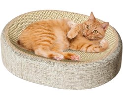 Krabplank: Krabplank voor katten - Krabkarton kattenbed - Kattenklauwen verzorgen - Stevige sisal weefstructuur - 33L x 43B x 12H cm