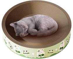 Krabplank voor katten - Krabkarton krabpaal - Krabspeelgoed voor huisdieren - Isolatie tegen kou - 38x36x11 cm - Meerkleurig