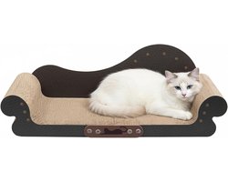 Krabplank: Krabplank voor Katten - Krabmat Bank - Nagels Verzorgen - Verhoogd Comfort - XXL 68 cm - Koffiekleur