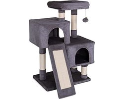 Krabplank voor katten - Krabpaal voor katten - 90 cm - Donker grijs