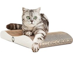 Krabplank voor Katten | Lichtgrijs | Gemaakt van Hoogwaardig Karton en Kattenkruid | 60 x 29 x 7 cm