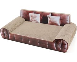 Krabplank: Krabplank voor katten - Loungebed in bankvorm met golven voor katten - Bruin krabkussen