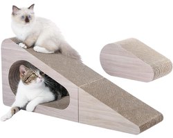 Krabplank voor katten - Opvouwbare krabpads met bal 71 cm, 2-in-1 - Kartonnen krabben