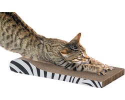Krabplank Zebraprint voor Katten - Dubbelzijdig Gebruik & Inclusief Catnip