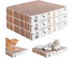 Krabplanken - 3 stuks 21 x 21 x 33 cm - hoogwaardig golfkarton - dubbelzijdig krabkarton - kattenpootverzorging .