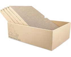 Krabplanken 5 stuks golfkarton recyclebaar - kattenkrabplank 43 x 254 x 127 cm - dubbelzijdig kattenkrabbox - voor slapen spelen krabben