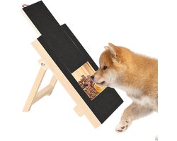 Krabtapijt voor honden - Honden krabplank - Nagelverzorging huisdier - Met beloningsvak - 42 x 29.5 x 6 cm - Houtkleur