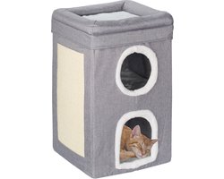 krabton - 63x40x40 cm - 2 holletjes - opvouwbaar - grijs-wit