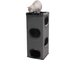 Krabton: Krabton - Kattenpaal - Kattenvermaak - Anti-kras anti-slip - 38 x 38 x 98 cm - Donkergrijs