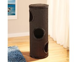 Krabton met Zacht Ligbed en Drie Holtes - Zwart - 37 cm x 100 cm