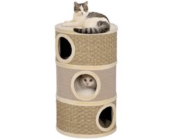 Krabton: Krabton voor katten - Kattenhuis - Voor buiten - Hok - Kooi - Bench - Ren - duurzaam - Khaki en koffiebruin