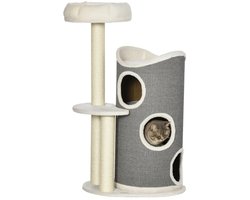 Krabton: Krabton voor katten - Kattenhuis - Voor buiten - Hok - Kooi - Bench - Ren - duurzaam - Wit en grijs