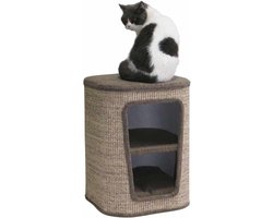 Krabton voor Katten - Krabpaal Ton - Krabben en Spelen - Stabiele Vloermontage - 38 x 38 x 50 cm