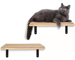 Krabtrap voor katten - Klimpaal katten - Katten klimmen - Wandmontage - 39x26x13 cm - Hout