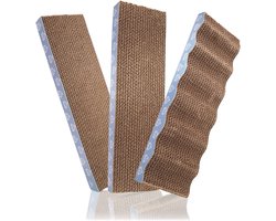 Kraskarton Set van 3 voor Katten | Krabplank met Golfvorm | Katten Krabspeelgoed en Meubelbescherming