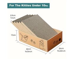 Krabplank: KZQ Krabplank voor Katten - Krabplank met 5 krabvlakken - Premium Kartonnen Kattenmeubel - Dubbelzijdig Kartonnen Krabplank - Duurzaam Kattenmeubel - 42 x 25,5 x 13 cm