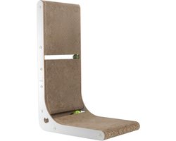 L-vormige Kartonnen Krabpaal voor Katten met Speelgoed