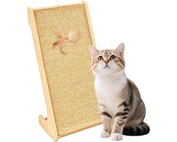 Krabpaal: L-vormige Krabpaal van 69 cm met Sisal en Speelbal, Ideaal voor Hoeken en Muren, Krabpads voor Katten
