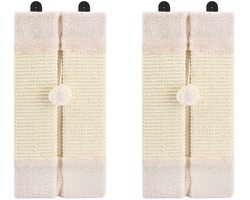 LIFLIX 2-delige hoek krabplank voor katten, wand krabplank met hangende bal - Hoogwaardige sisal krabhoek voor katten, krasbescherming voor muren en meubels