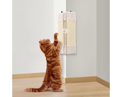 LIFLIX Krabplank Hoek voor Katten, Krabplank Muur met Hangende Bal - Hoogwaardige Sisal Krabhoek Kat, Krasbescherming voor Muur en Meubels