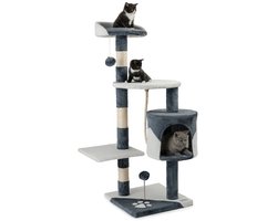 lionto by dibea Krabpaal katten 112 cm hoogte (grijs/wit)