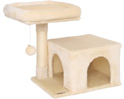 Krabpaal: lionto kattenkrabpaal 50 cm, compact & ruimtebesparend, beige