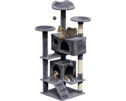 Krabpaal: Livista Krabpaal voor Katten - Met 7 Verdiepingen - 138x48x48 CM - Donkergrijs - Krabpaal Voor Katten Van Alle Soorten
