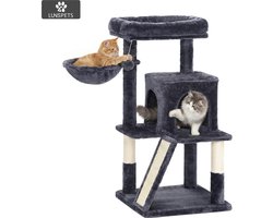 Lunspets - Krabpaal - Sisal Kattenpaal Compact - 48x48x96cm - Donkergrijs