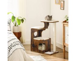 Krabpaal: Luxe Krabpaal - Hout - Bruin - 88cm