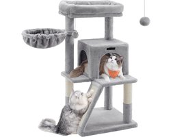 Krabpaal: Luxe Krabpaal Met Groot Ligplatform – Lichtgrijs | Stabiel & Comfortabel Voor Grote Katten
