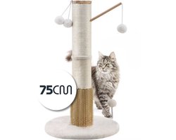 Krabpaal: Maomi&trade; Krabpaal met Kattenmassage - 75x40CM - met Huisjes, Krabpalen & Ligplekken &ndash; Krabpaal - Krabpaal voor grote katten - krabpaal hout