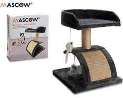 Mascow Krabpaal voor Katten - Boomstructuur - Grijs/Hout - 33x30,5x40cm