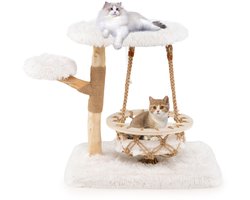 Massief Houten Krabpaal met Hangwieg en Sisal Krabpaal Moderne Kattenboom