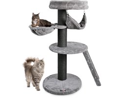 MaxxPet Krabpaal - Kattenspeeltuig- Krabton - Kattenhuis - Meerdere niveaus - 60x60x133 cm - Grijs