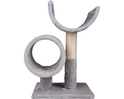 maxxpro Krabpaal - met Tunnel - 50 CM - Pluche en Sisal - Grijs