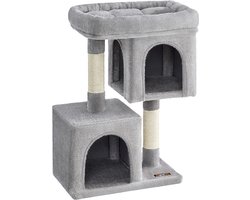 MAZAZU - Kattenboom - Krabpaal - 3 Niveaus - Grijs - 60x39x74