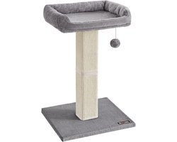 MAZAZU - Kattenkrabpaal - Met platform - Lichtgrijs - 45x40x71