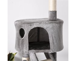 Medina Battle Ground klimboom - Krabpaal - Verstelbaar Tot Plafond - Spaanplaat - Lichtgrijs