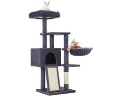 Meergelaagde Pluche Krabpaal voor Katten 135 cm - Donkergrijs